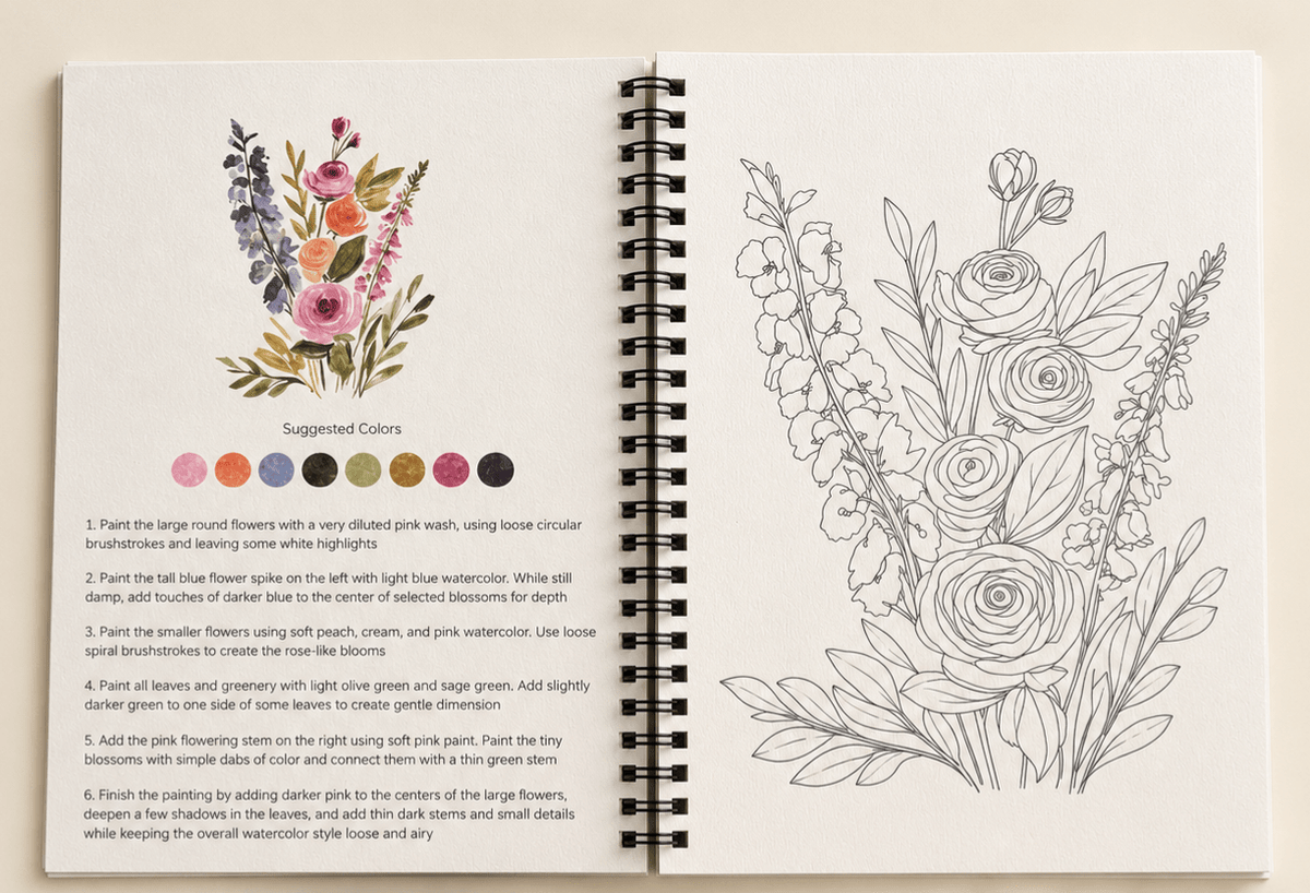 Watercolor Painting Bundle – Beginner Workbook, Paint Set and 6 Brushes - Hiitzchrissy's Eclectic Fun Finds