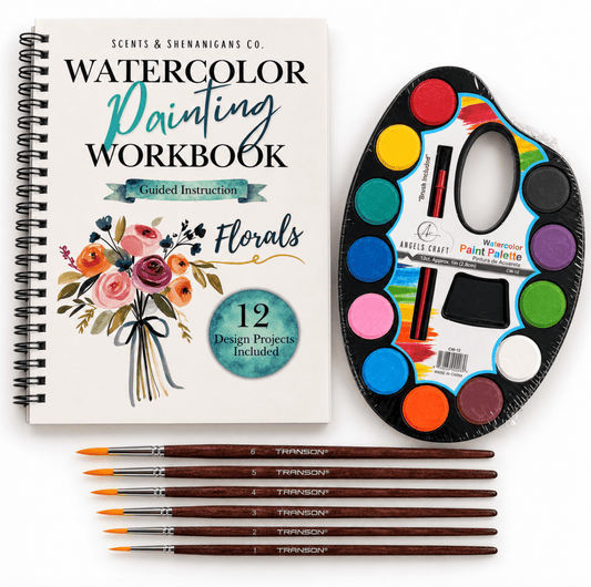 Watercolor Painting Bundle – Beginner Workbook, Paint Set and 6 Brushes - Hiitzchrissy's Eclectic Fun Finds